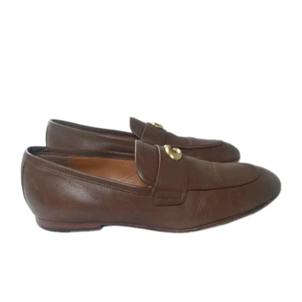 Coach Sculpt C Leather Loafers Men's Shoes Size 8.5 D Brown